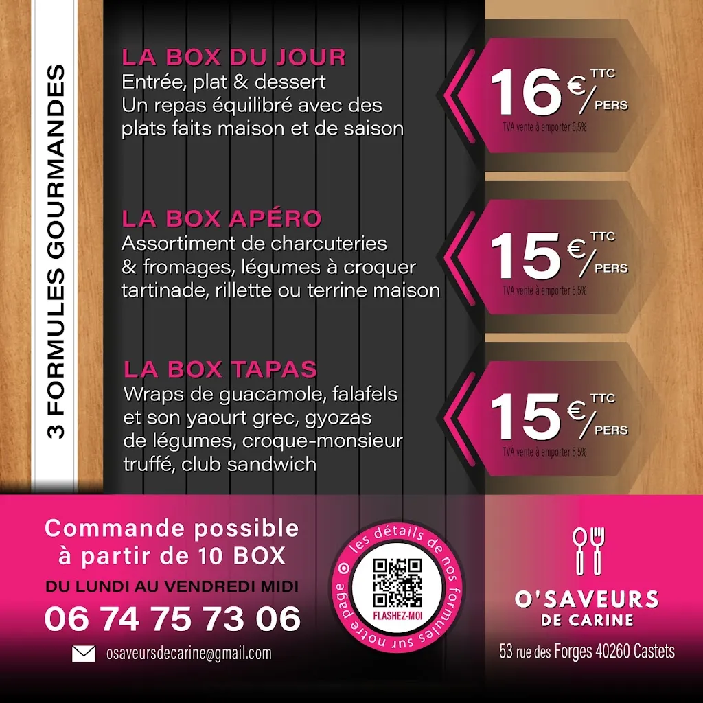 Menu_O' Saveurs de Carine_Castets_image_1