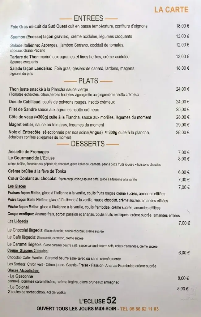 Menu_ECLUSE 52 Restaurant_Castillon_image_4