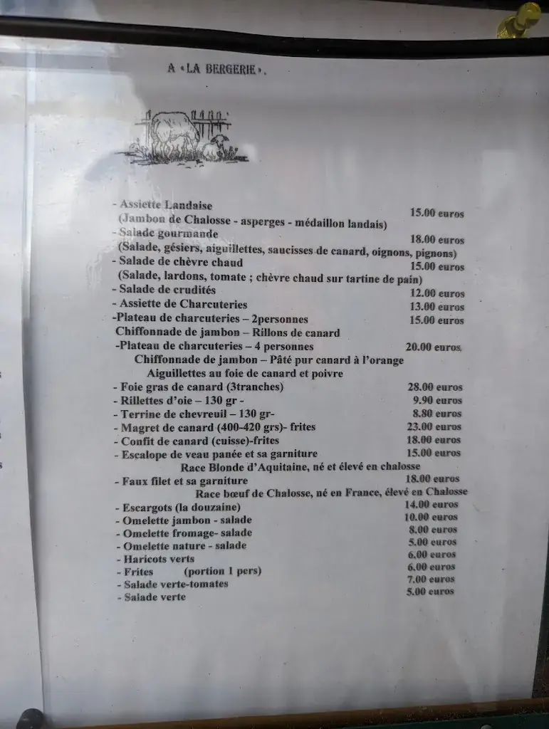 Menu_Hôtel Restaurant La Bergerie_Herm_imagen_2