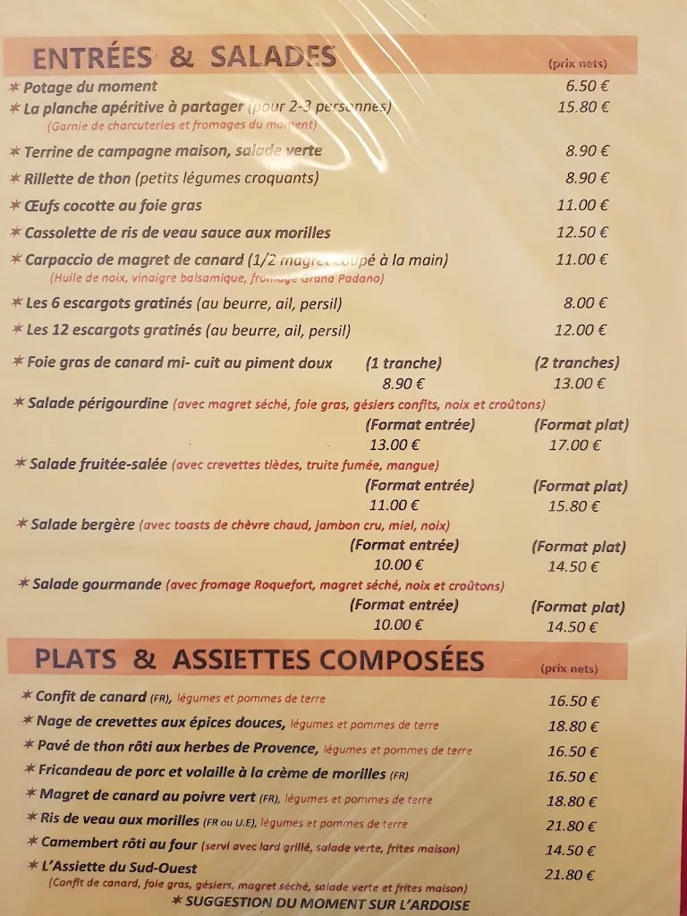 Menu_La Maréchalerie_Castillonnès_image_1