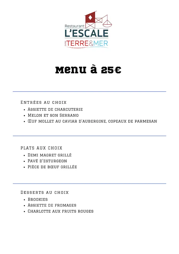 Menu_Restaurant L'escale Entre Terre Et Mer_Cavignac_image_3