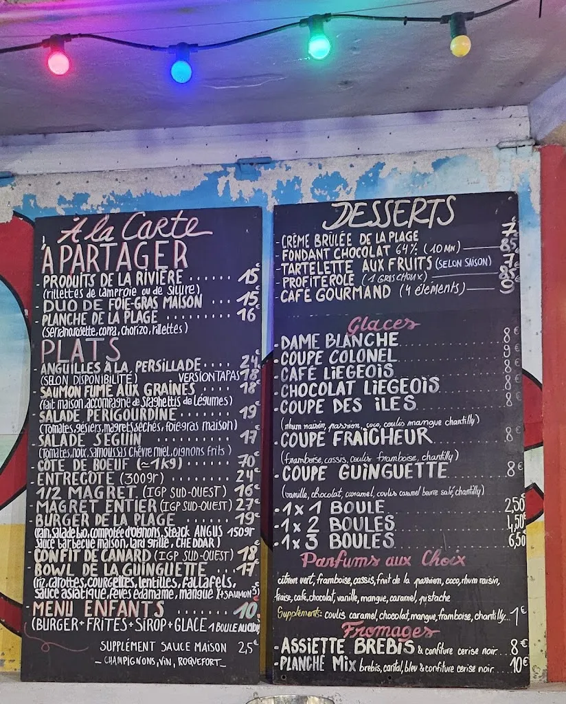 Menu_Restaurant Guinguette - La Plage_Mouliets-et-Villemartin_image_1