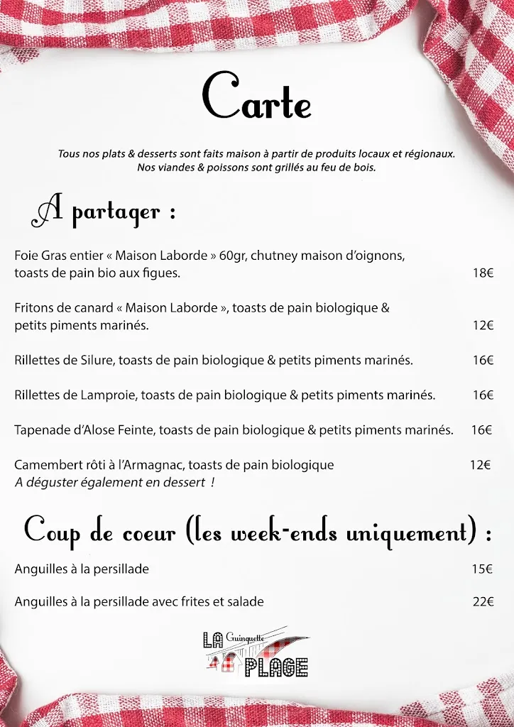 Menu_Restaurant Guinguette - La Plage_Mouliets-et-Villemartin_image_4