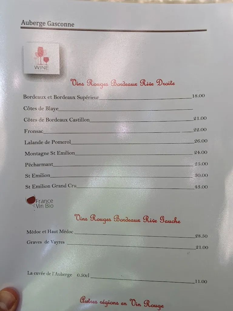 Menu_Auberge Gasconne_Saint-Pey-de-Castets_image_1