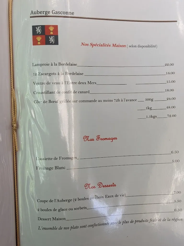 Menu_Auberge Gasconne_Saint-Pey-de-Castets_image_3