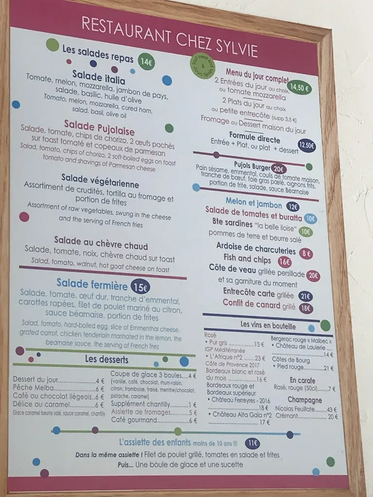 Menu_Restaurant Chez Sylvie By MALVINA_Pujols_image_2