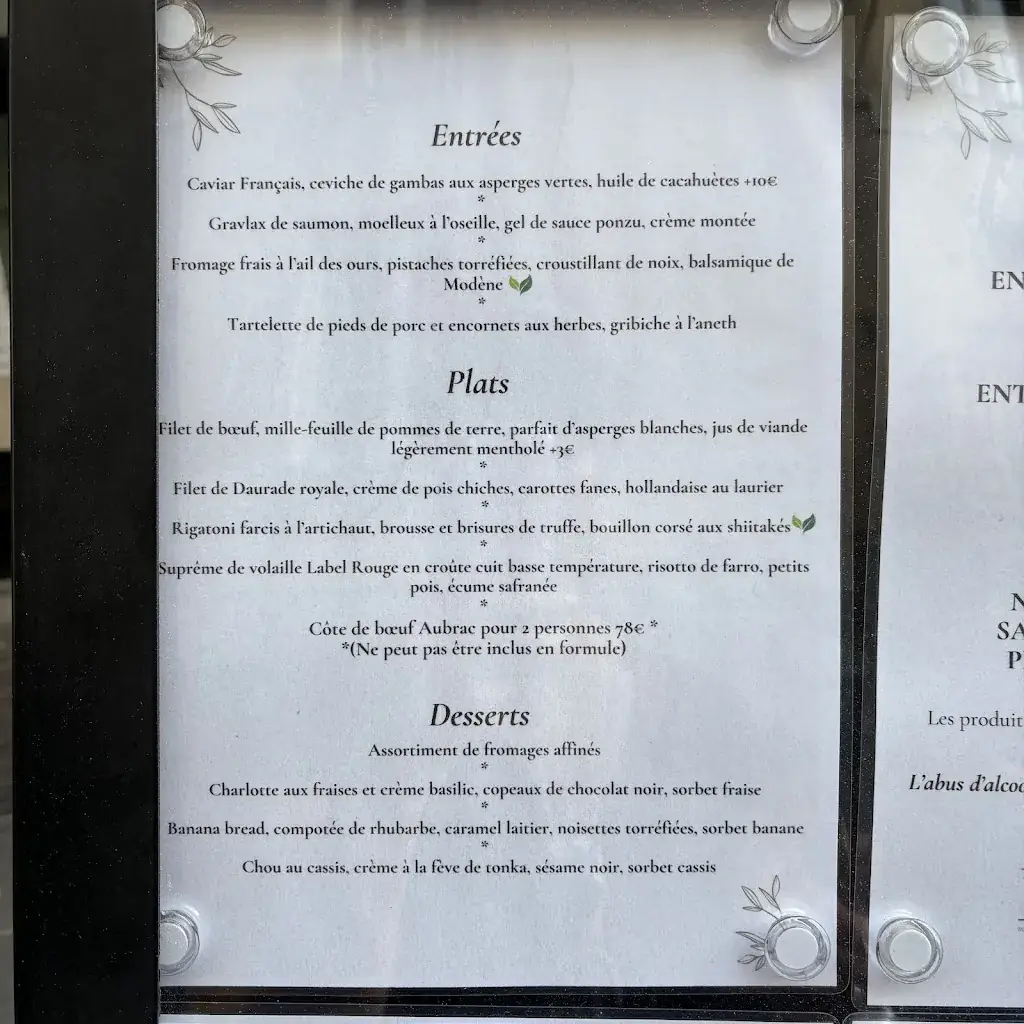 Menu_Restaurant La Table de Gordes_Grenoble_image_1
