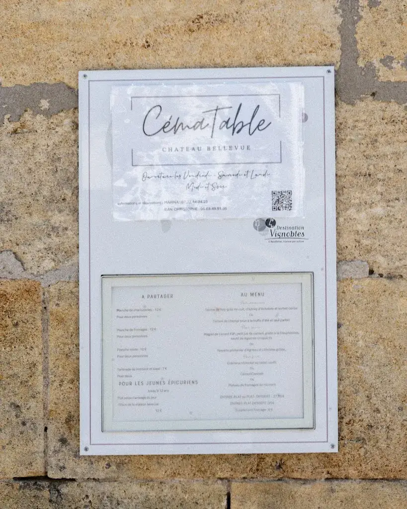 Menu_Cematable du Château Bellevue_Belvès-de-Castillon_image_2