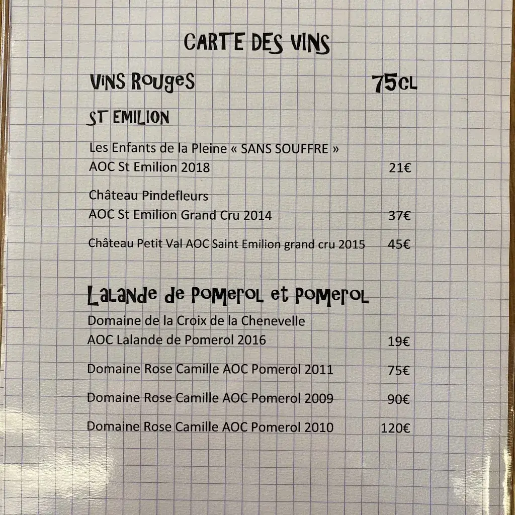 Menu_La Brasserie du Centre_Castillon-la-Bataille_image_4