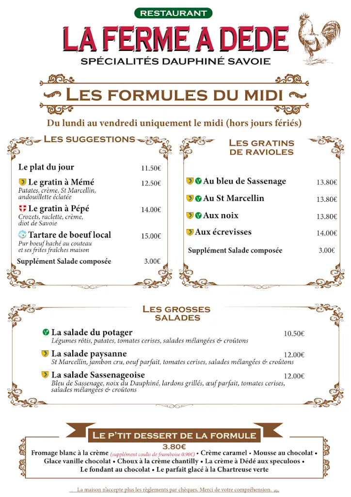 Menu_La Ferme à Dédé - Grenoble Gare_Grenoble_image_2