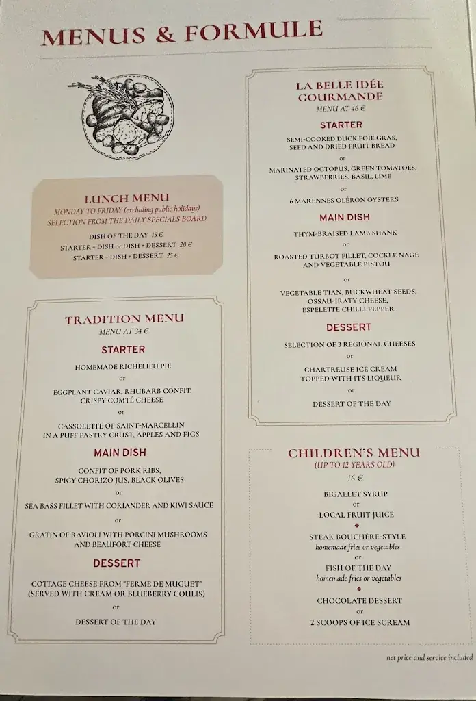 Menu_Restaurant La Belle idée_Grenoble_image_1