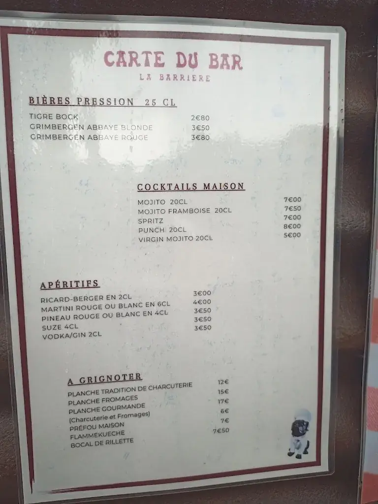 Menu_Hôtel Restaurant La Barrière_Chabanais_imagen_1