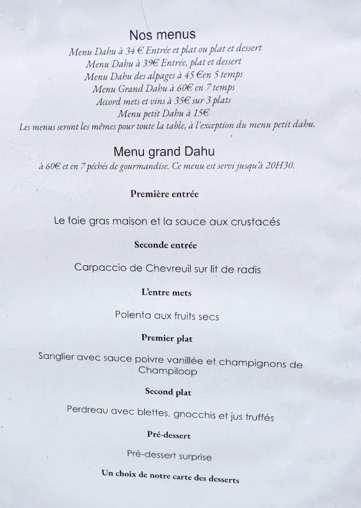 Menu_Restaurant Dahu_Grenoble_image_1