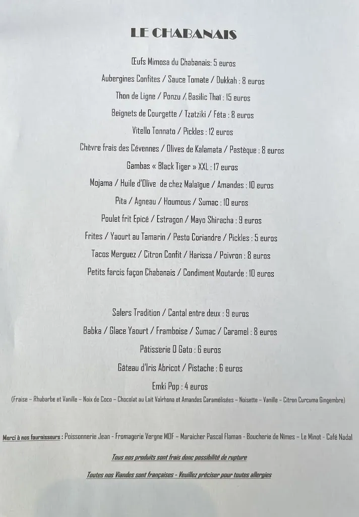 Menu_Le Chabanais_Nîmes_immagine_1