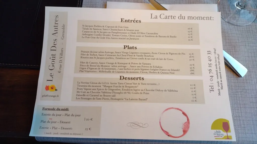 Menu_Le Goût des Autres_Grenoble_image_1