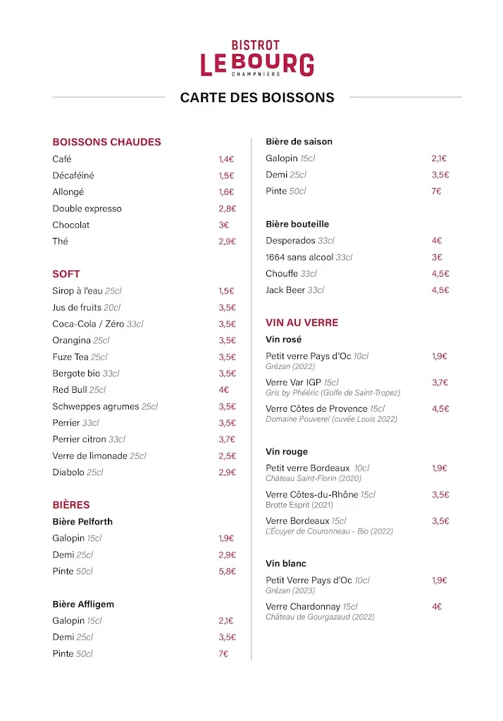 Menu_Bistrot Le Bourg - Bar et Restaurant à Champniers_Champniers_image_1