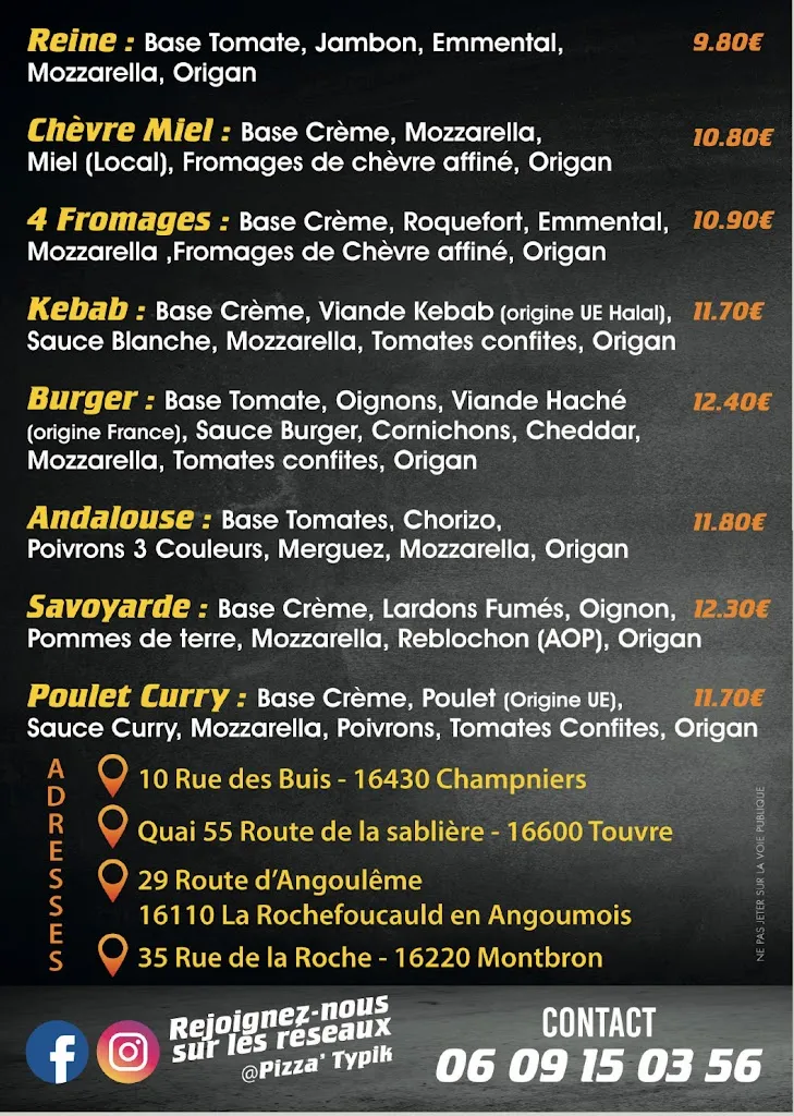 Menu_Pizza'typik Distributeur automatique 24/7_Champniers_image_1