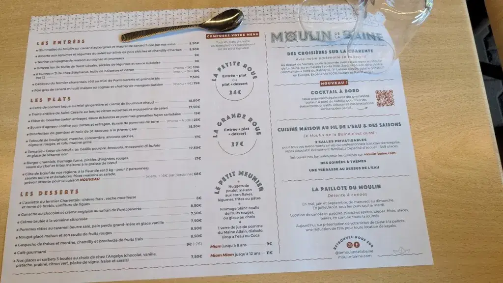 Menu_Le Moulin de la Baine_Chaniers_image_1