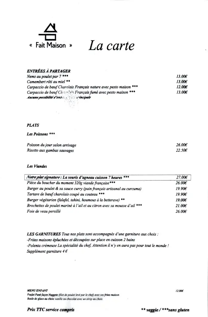 Menu_Restaurant Le Seven – Cuisine maison & Ambiance bohème | Grenoble_Grenoble_immagine_1