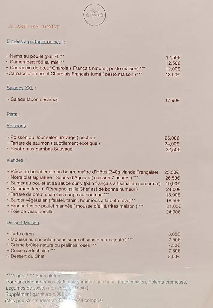 Menu_Restaurant Le Seven – Cuisine maison & Ambiance bohème | Grenoble_Grenoble_immagine_2