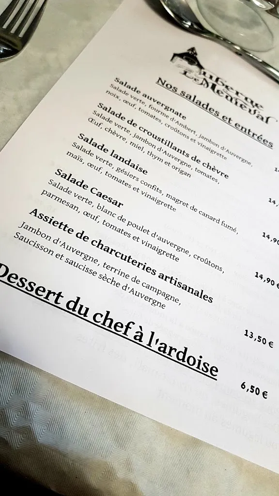 Menu_Auberge Le Médiéval_Charroux_image_3