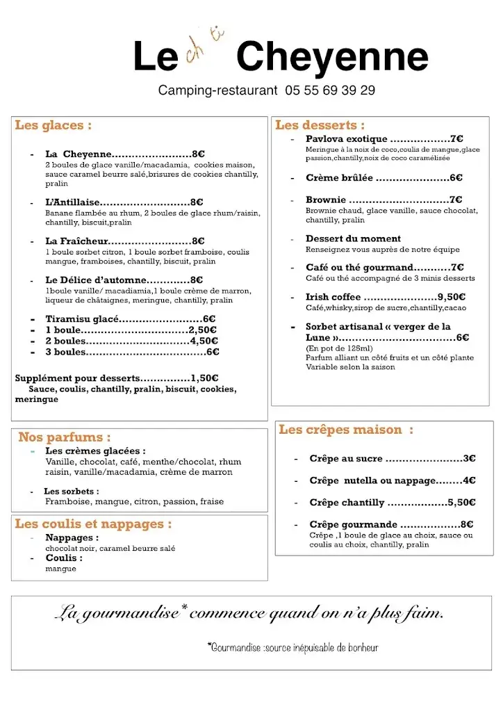 Menu_Restaurant le cheyenne_Châteauneuf-la-Forêt_image_2