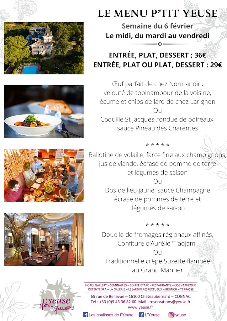Menu_Restaurant @ Château de L'Yeuse_Châteaubernard_image_1
