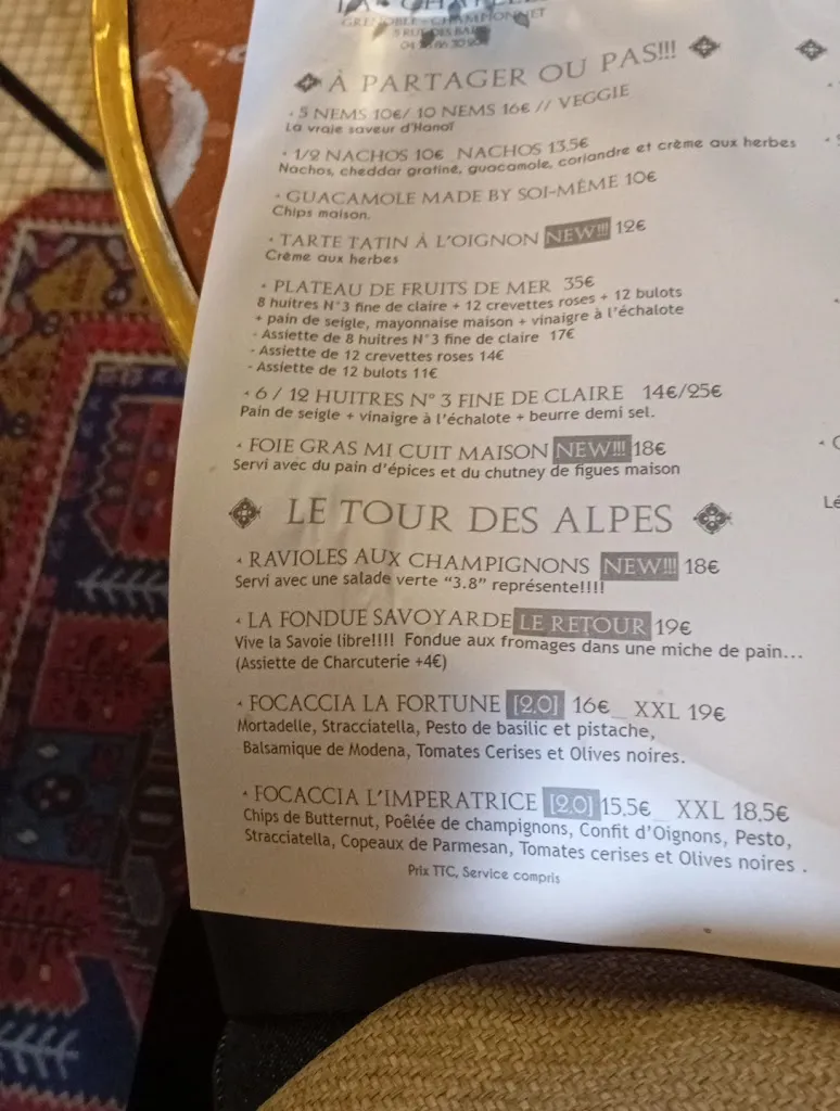 Menu_The Chapel_Grenoble_image_3