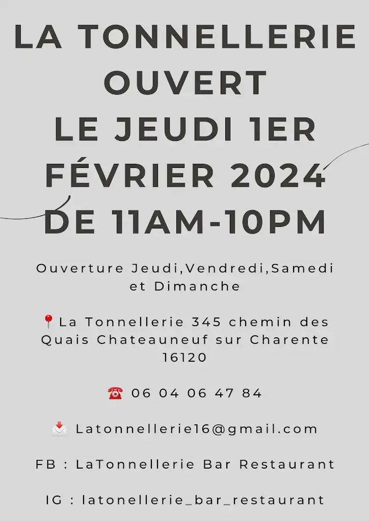 Menu_La Tonnellerie bar Restaurant Bed&Breakfast Châteauneuf-sur-Charente_Châteauneuf-sur-Charente_immagine_3