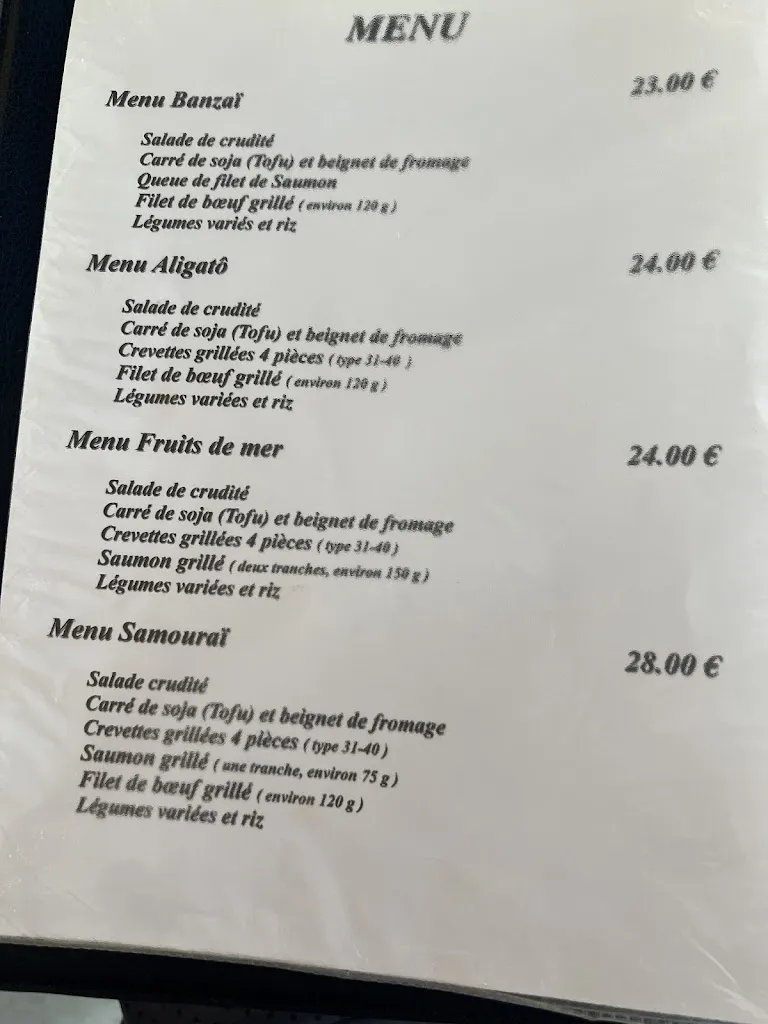 Menu_Le Samourai Samourai_Châteaubernard_image_1