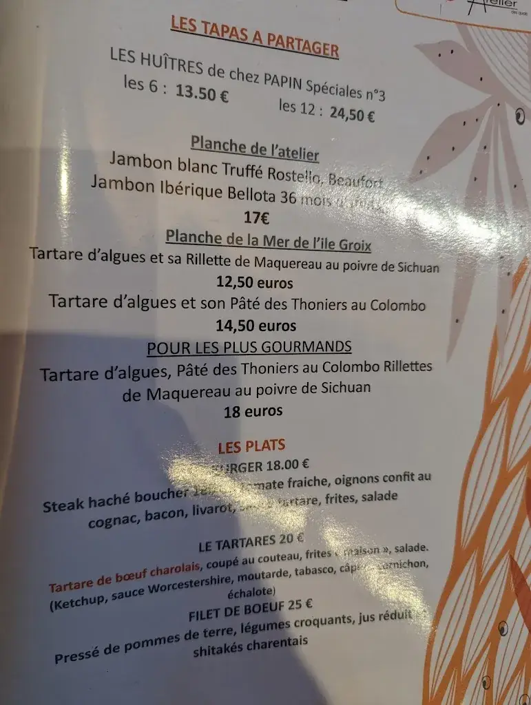 Menu_Atelier des quais_Cognac_image_1
