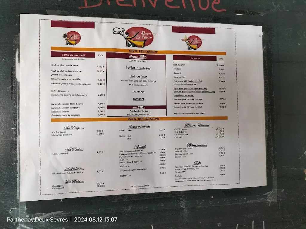Menu_Brasserie LE PELICAN_Parthenay_image_4
