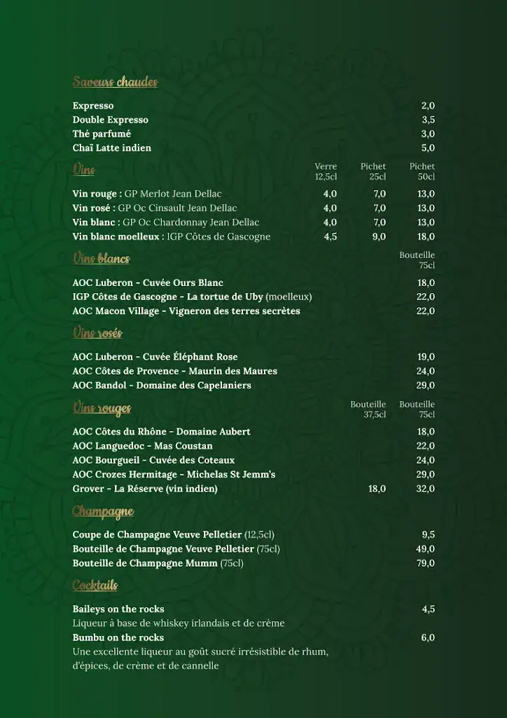 Menu_Le Chaï Latte - Restaurant Indien à Grenoble_Grenoble_immagine_2