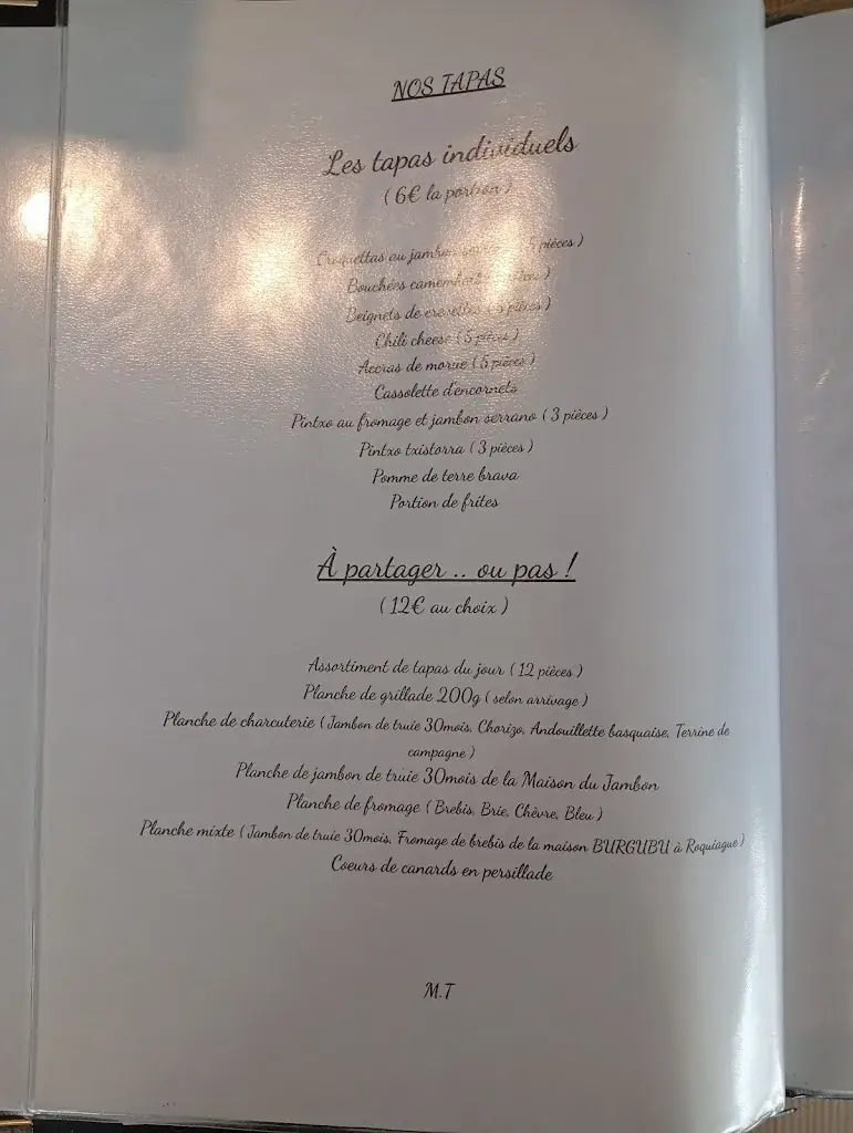 Menü_Mendililia tapas_Mauléon-Licharre_Bild_2