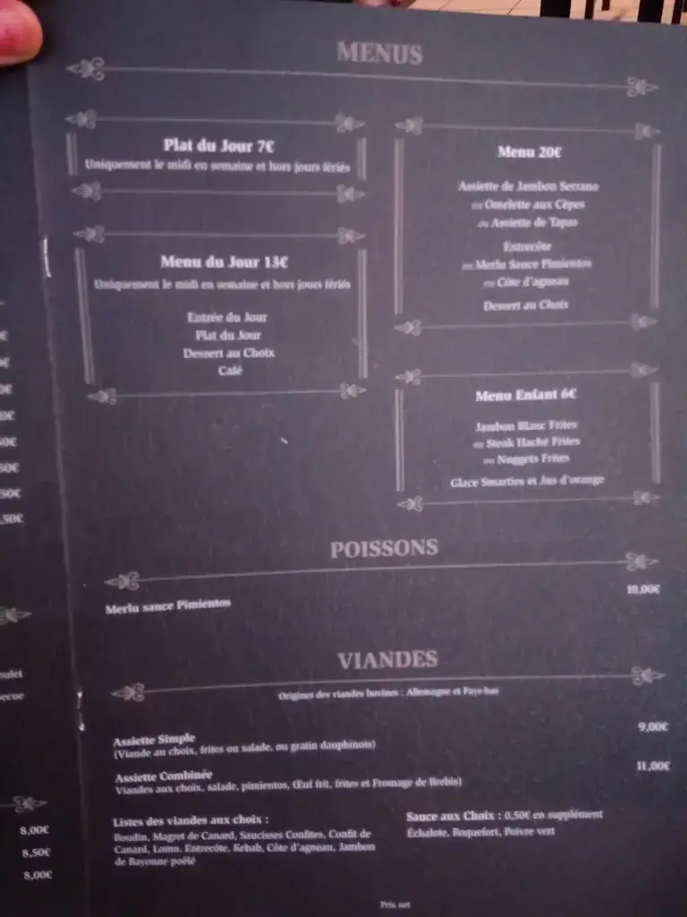 Menu_Café de l'Europe_Mauléon-Licharre_image_1