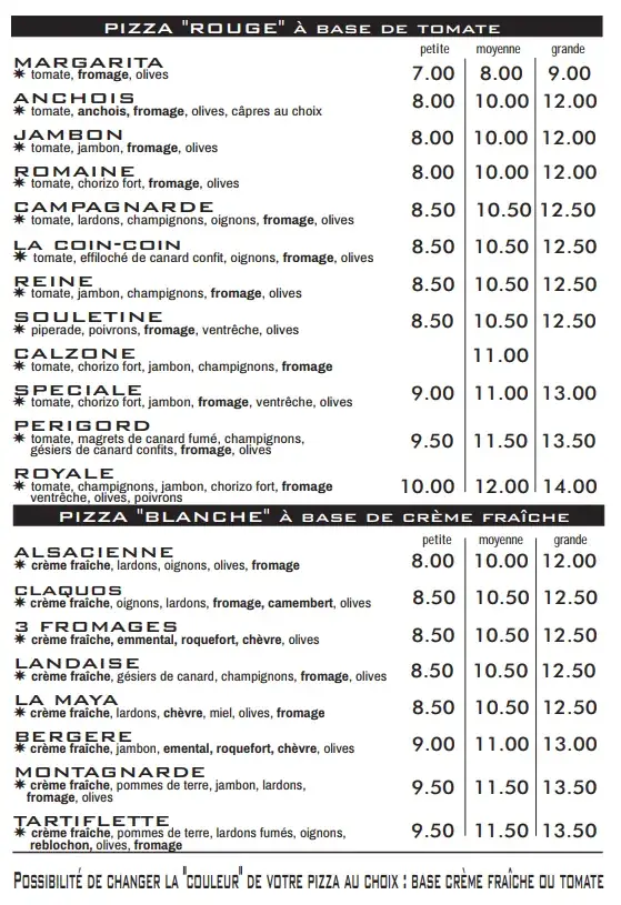 Menu_Pizzas Francis_Mauléon-Licharre_image_1