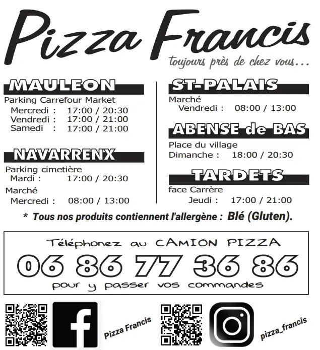 Menu_Pizzas Francis_Mauléon-Licharre_image_2