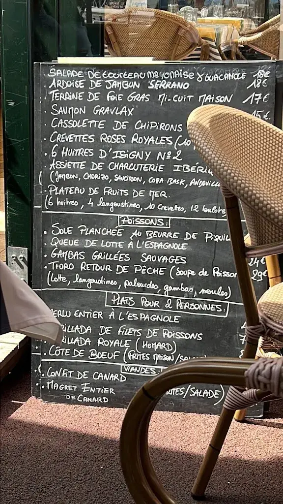 Menu_Restaurant Arraina La Table Marine_Ciboure_immagine_4