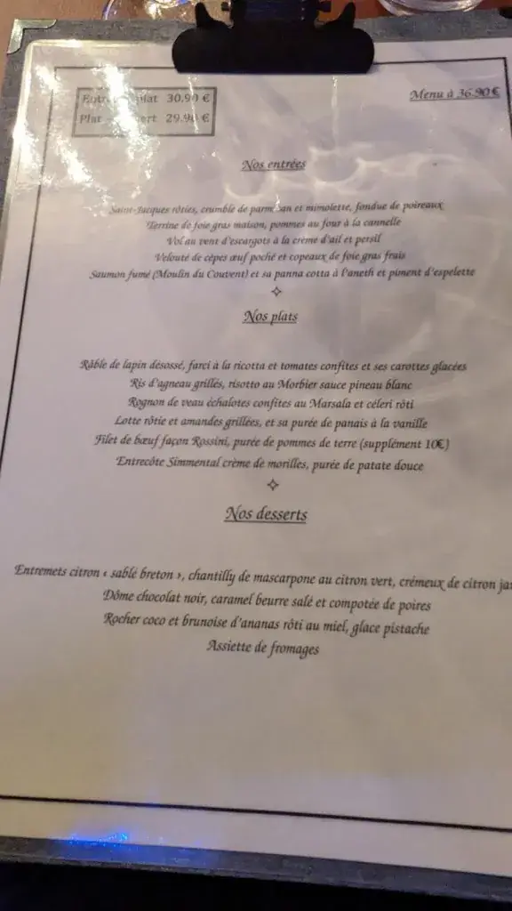 Menu_La Petite Auberge_Châtellerault_image_2