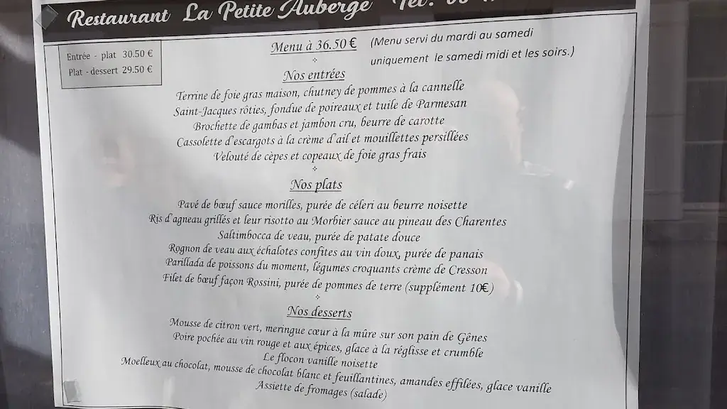 Menu_La Petite Auberge_Châtellerault_image_3