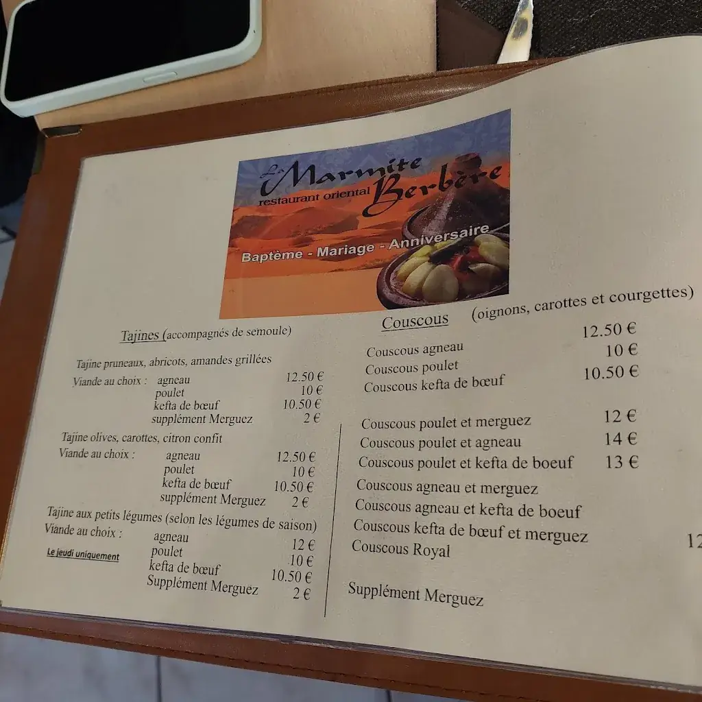 Menu_La Marmite Berbère_Châtellerault_image_3