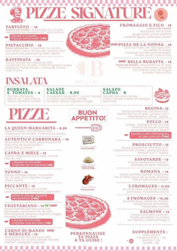Menu_Belli'zza (pizza napolitaines au feu de bois)_Châtellerault_image_2