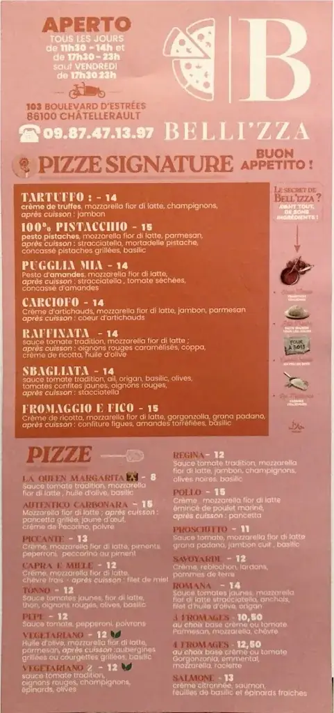Menu_Belli'zza (pizza napolitaines au feu de bois)_Châtellerault_image_4
