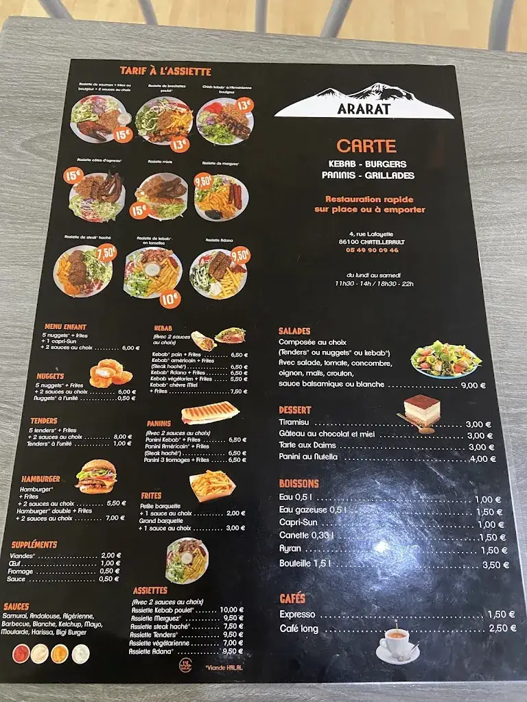 Menu_Kebab Ararat_Châtellerault_immagine_1