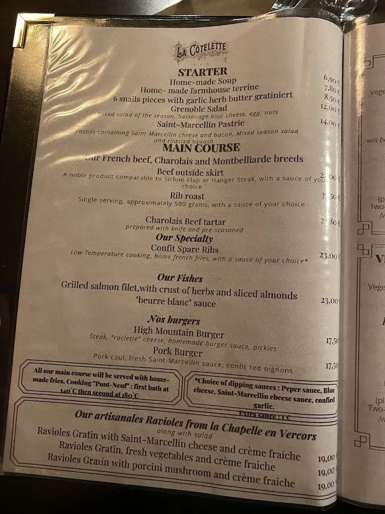 Menü_La Côtelette - Restaurant de viande Grenoble_Grenoble_Bild_4