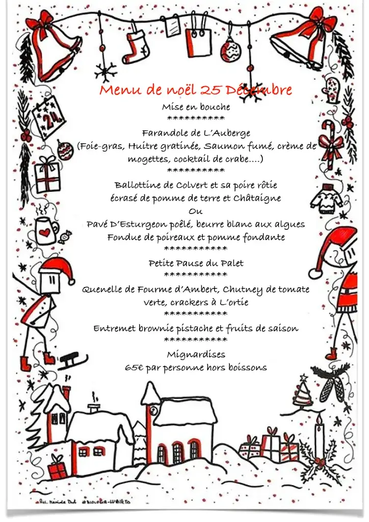 Menu_L' Auberge De L'Ecluse_Coulon_image_2