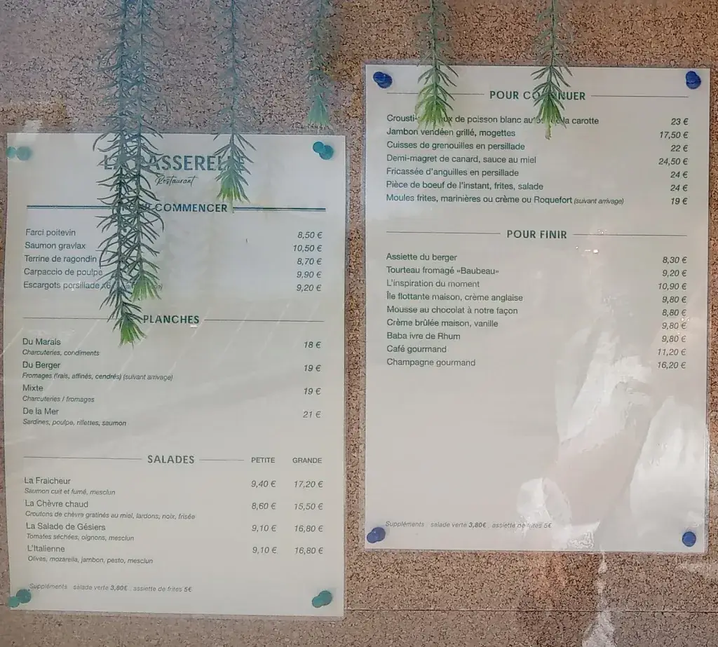 Menu_Restaurant La Passerelle à coulon, Spécialités locales et créations originales_Coulon_image_1