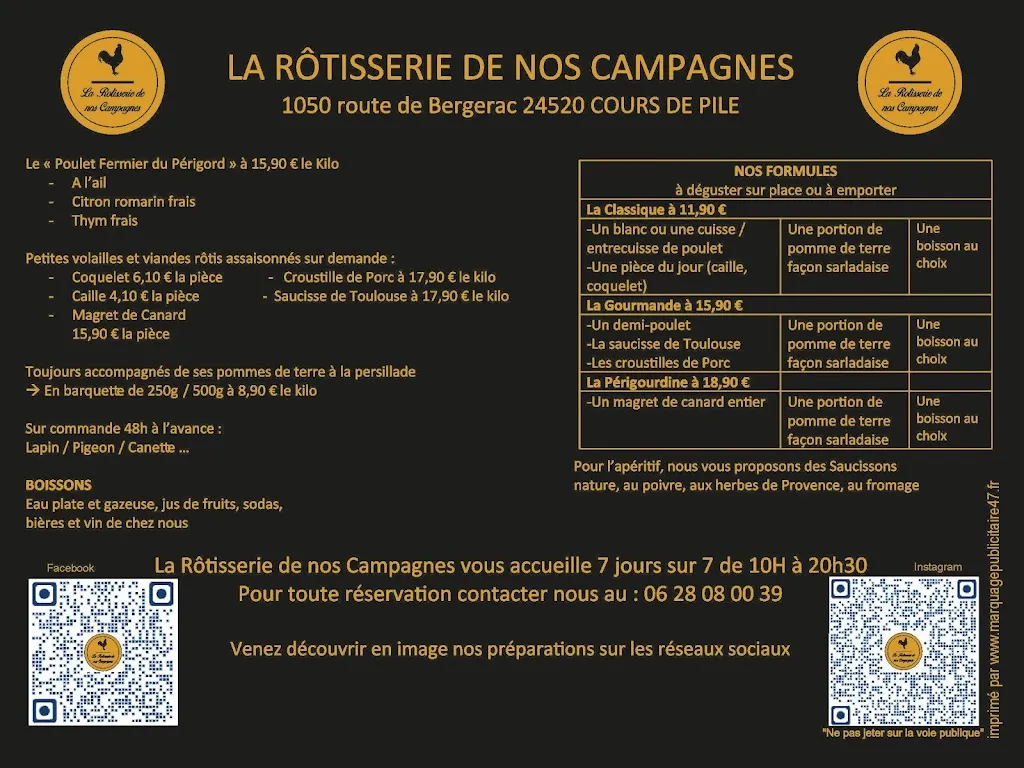 Menu_La Rôtisserie de nos Campagnes_Cours-de-Pile_image_1