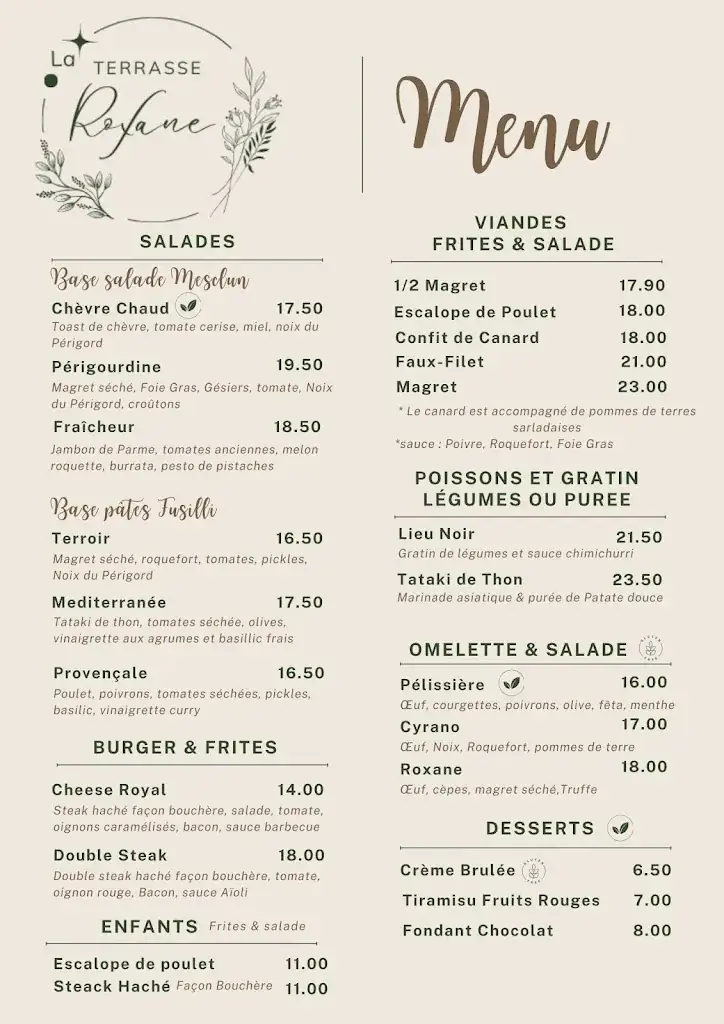 Menu_La Terrasse Roxane_Bergerac_image_1