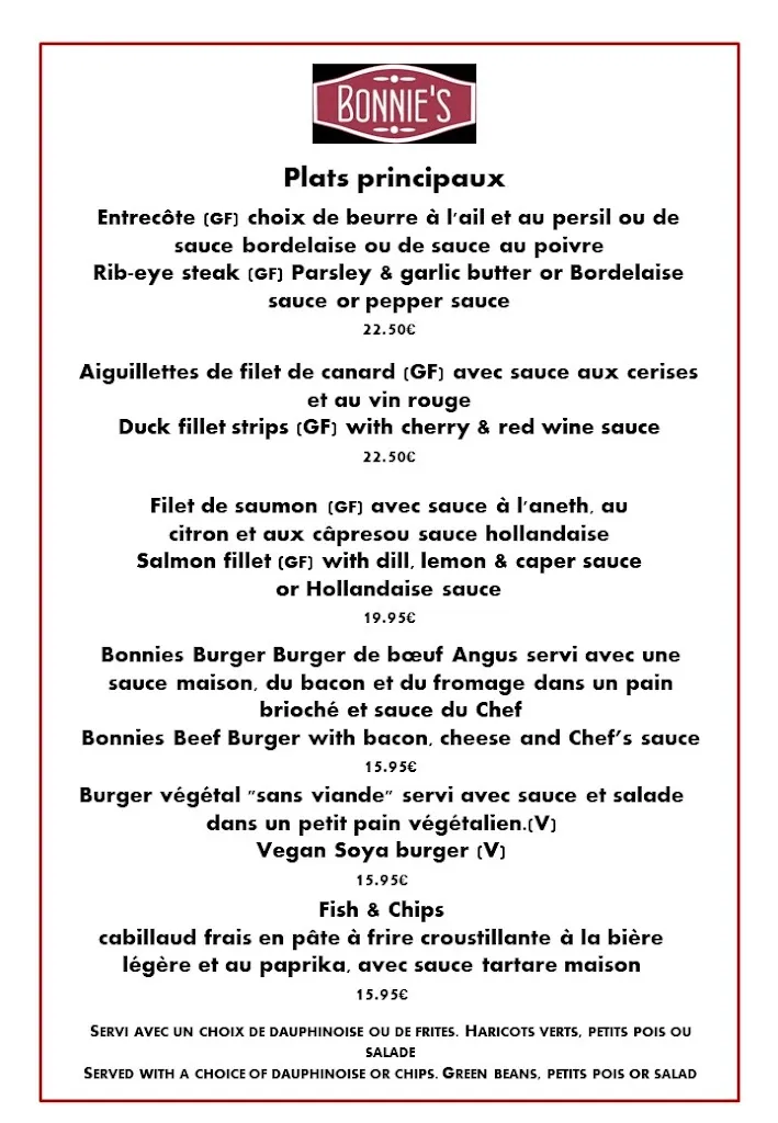 Menu_Bonnie's Restaurant Bistro, Bar & Salon de Thé_Coussac-Bonneval_image_3